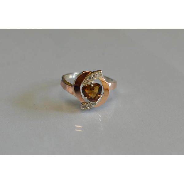 Серебряное кольцо с накладками золота (091к)