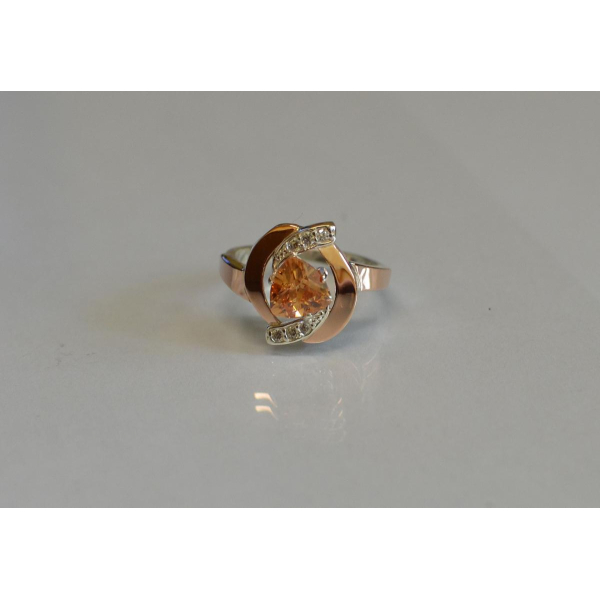 Серебряное кольцо с накладками золота (091к)