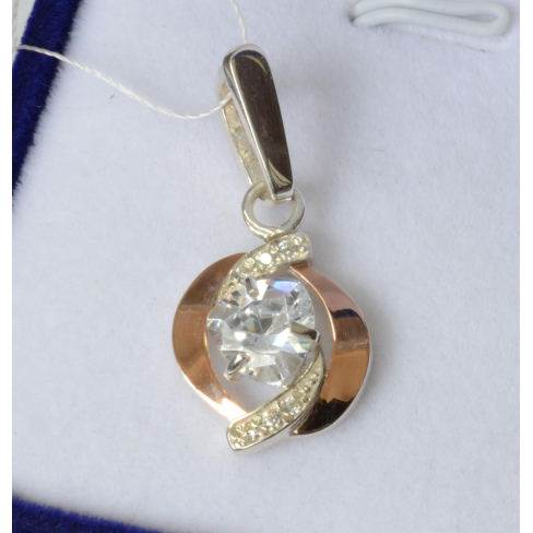 Срібна підвіска з пластинами золота