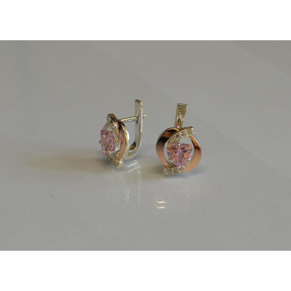 Серебряные серьги с накладками золота (091с)