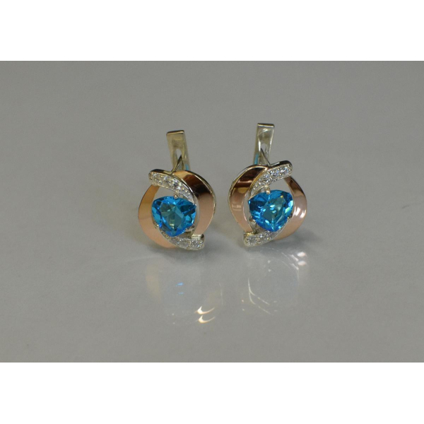 Серебряные серьги с накладками золота (091с)