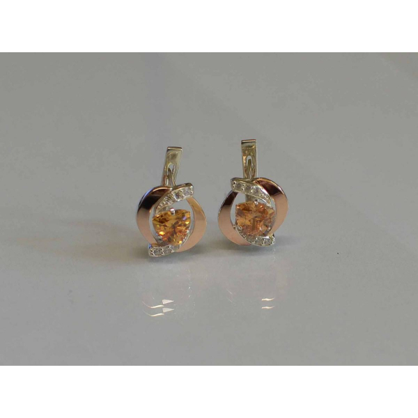 Серебряные серьги с накладками золота (091с)