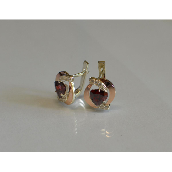 Серебряные серьги с накладками золота (091с)