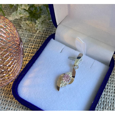 Серебряная подвеска с золотими вставками