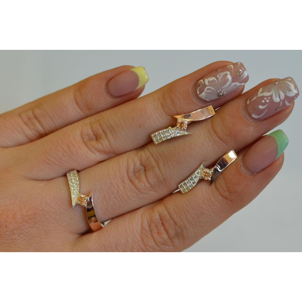 Серебряный набор с накладками золота (093)