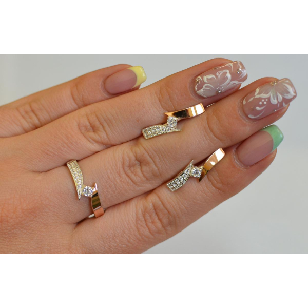 Серебряный набор с накладками золота (093)