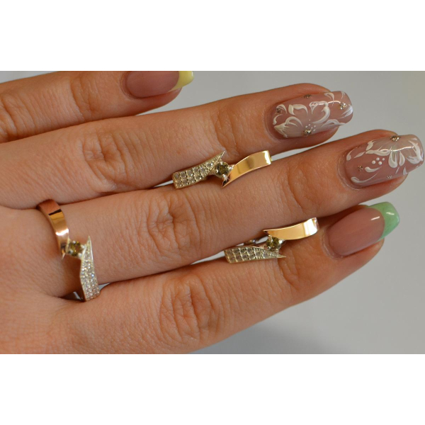 Серебряный набор с накладками золота (093)