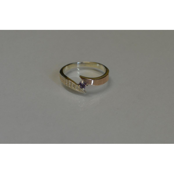 Срібна каблучка з накладкой золота (093к)