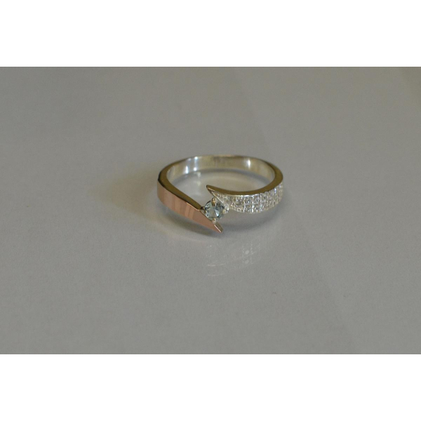 Срібна каблучка з накладкой золота (093к)