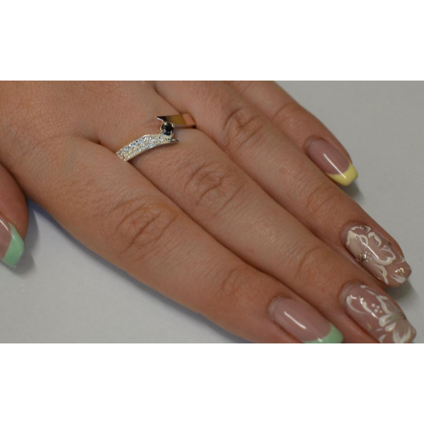 Срібна каблучка з накладкой золота (093к)