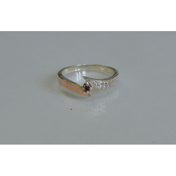 Срібна каблучка з накладкой золота (093к)