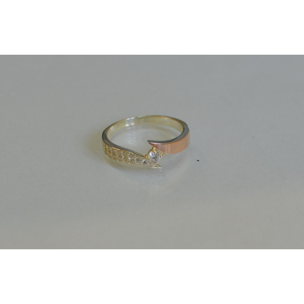 Срібна каблучка з накладкой золота (093к)