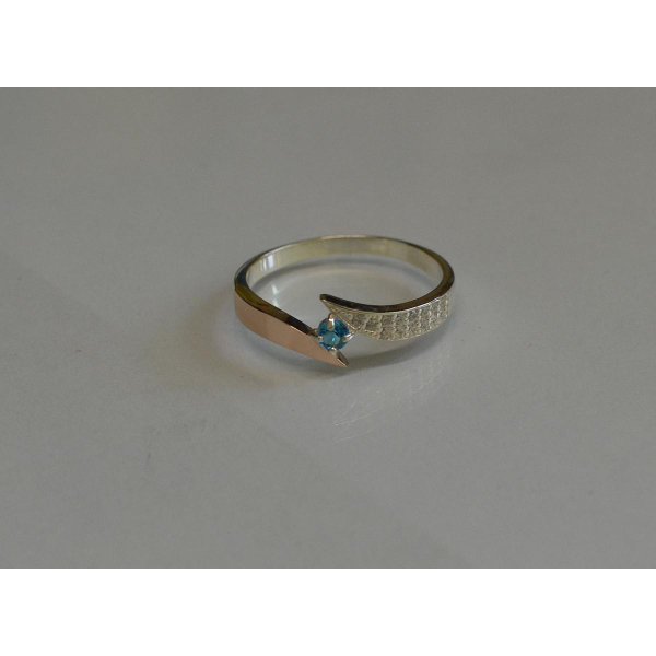 Срібна каблучка з накладкой золота (093к)