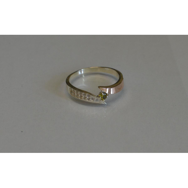 Срібна каблучка з накладкой золота (093к)