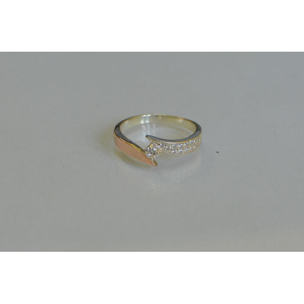 Срібна каблучка з накладкой золота (093к)