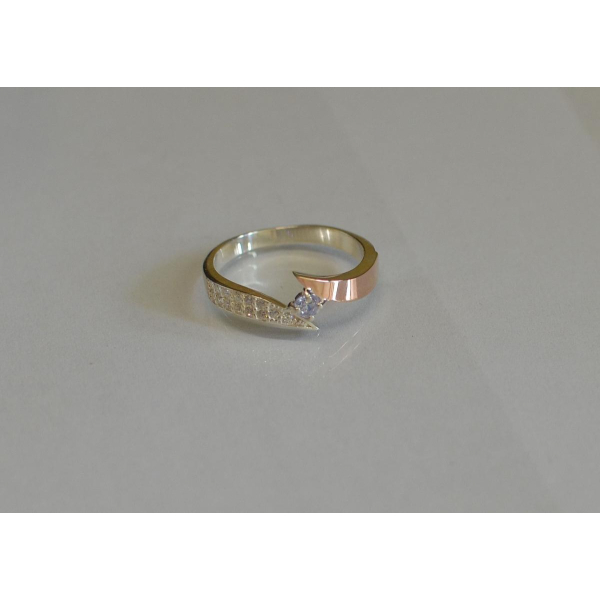 Срібна каблучка з накладкой золота (093к)