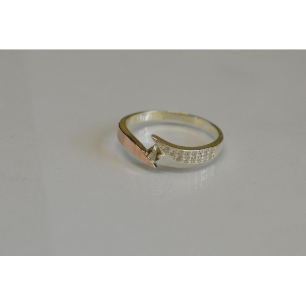 Срібна каблучка з накладкой золота (093к)