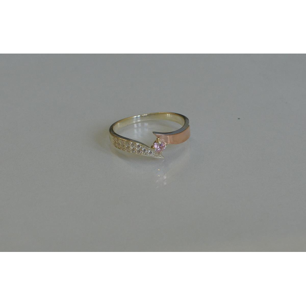 Срібна каблучка з накладкой золота (093к)