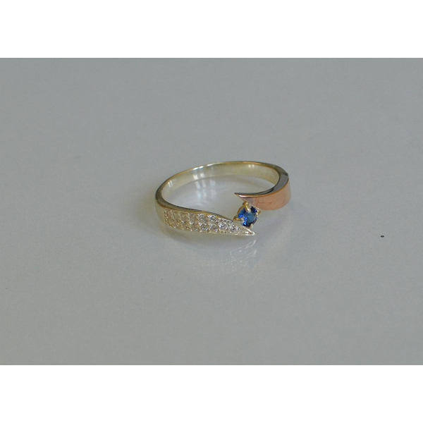 Срібна каблучка з накладкой золота (093к)