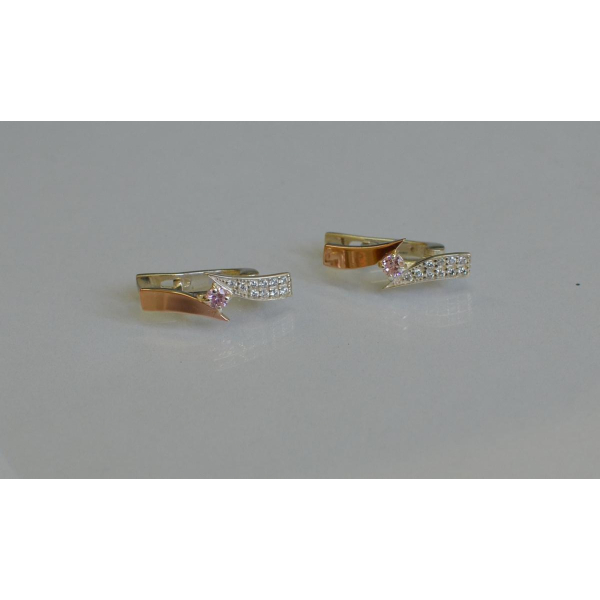 Серьги серебряные с накладками золота (093с)