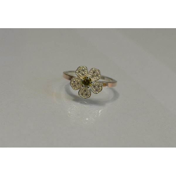 Кольцо серебряное с золотыми пластинами (094к)