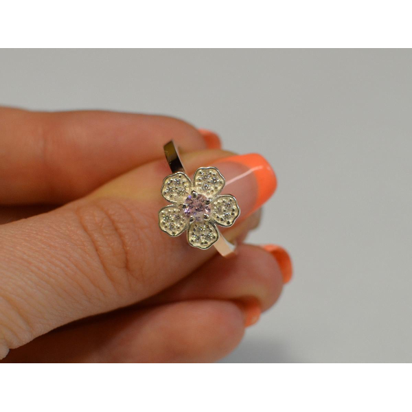 Кольцо серебряное с золотыми пластинами (094к)