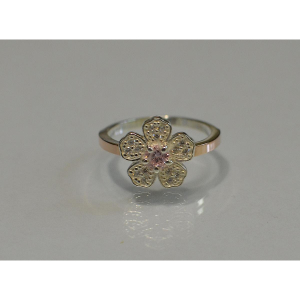 Кольцо серебряное с золотыми пластинами (094к)