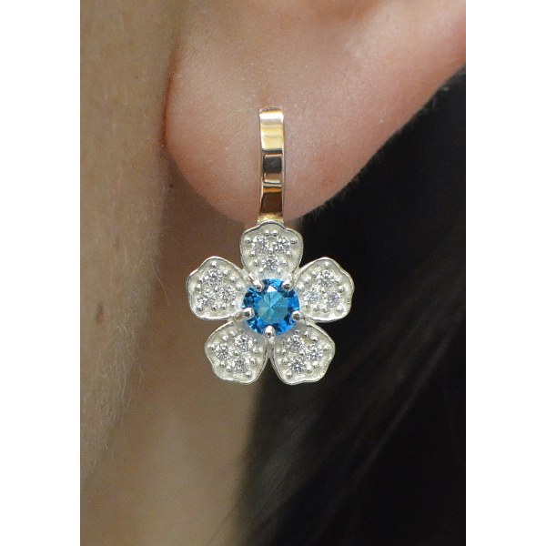 Серьги серебряные с золотыми пластинами (094с)