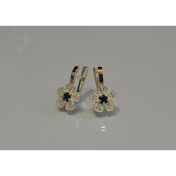 Серьги серебряные с золотыми пластинами (094с)