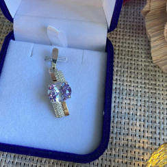 Серебряная подвеска с золотими вставками