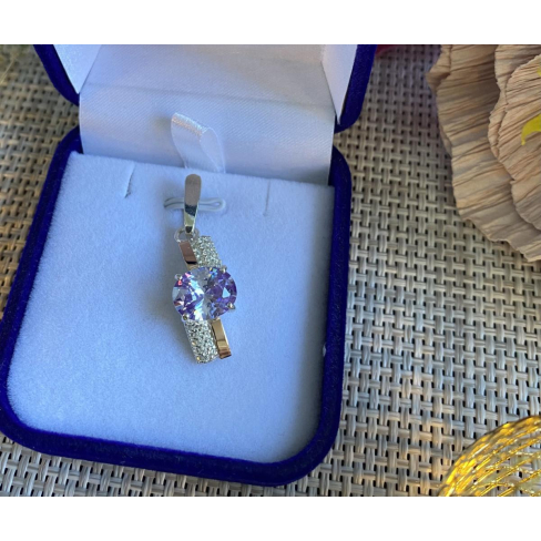 Срібна підвіска з пластинами золота