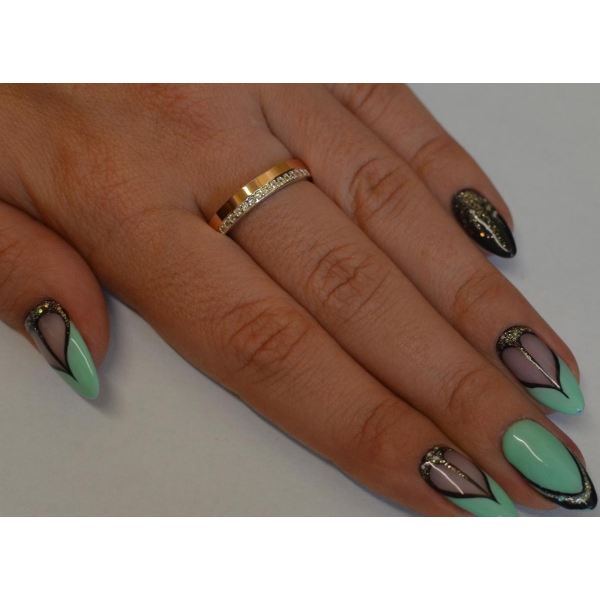 Кольцо из серебра 925 пробы и золота 375 пробы (098к)