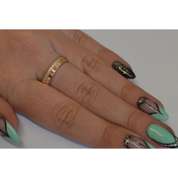 Кольцо из серебра 925 пробы и золота 375 пробы (098к)