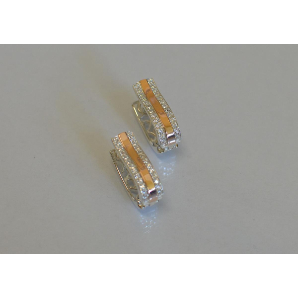 сережки серебряные с золотими накладками (098с)