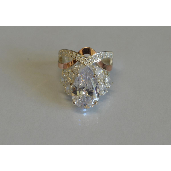 Кольцо серебряное с золотыми напайками (099к)