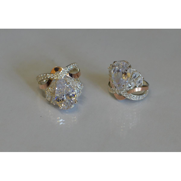 Кольцо серебряное с золотыми напайками (099к)