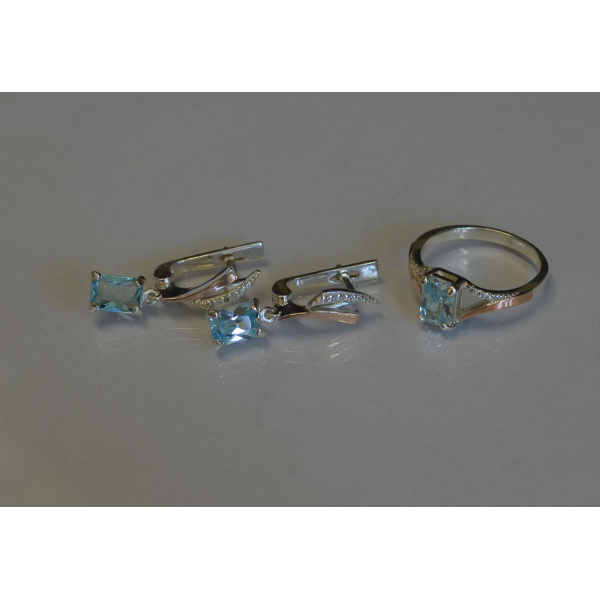 Серебряный комплект с золотыми пластинами (100)