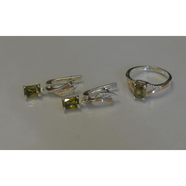 Серебряный комплект с золотыми пластинами (100)