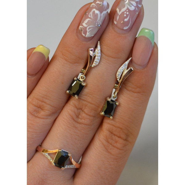 Серебряный комплект с золотыми пластинами (100)