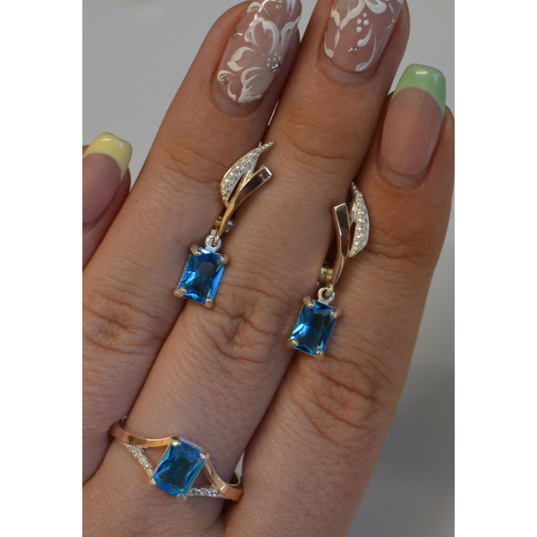 Серебряный комплект с золотыми пластинами (100)