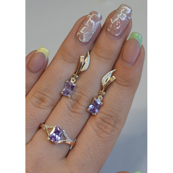 Серебряный комплект с золотыми пластинами (100)