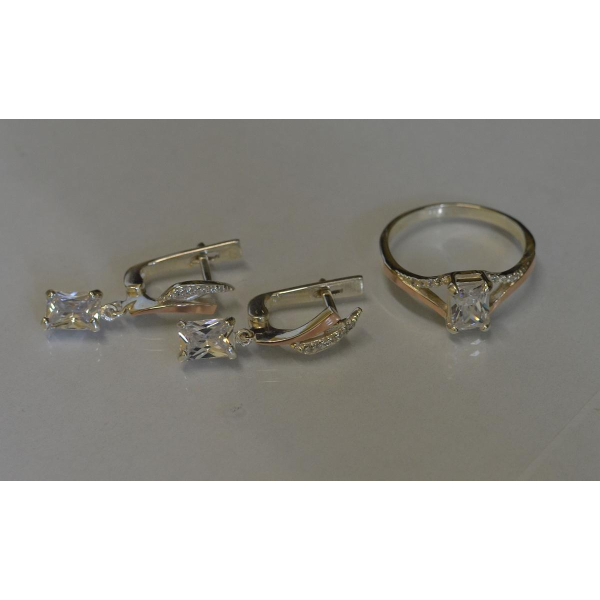 Серебряный комплект с золотыми пластинами (100)