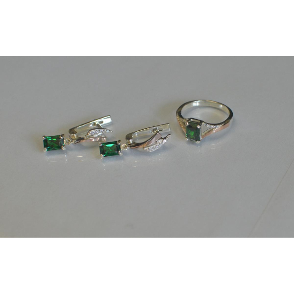 Серебряный комплект с золотыми пластинами (100)