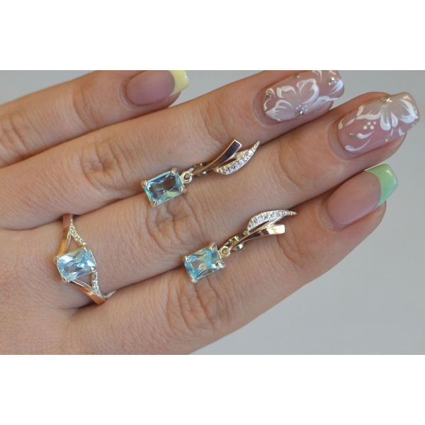 Серебряный комплект с золотыми пластинами (100)