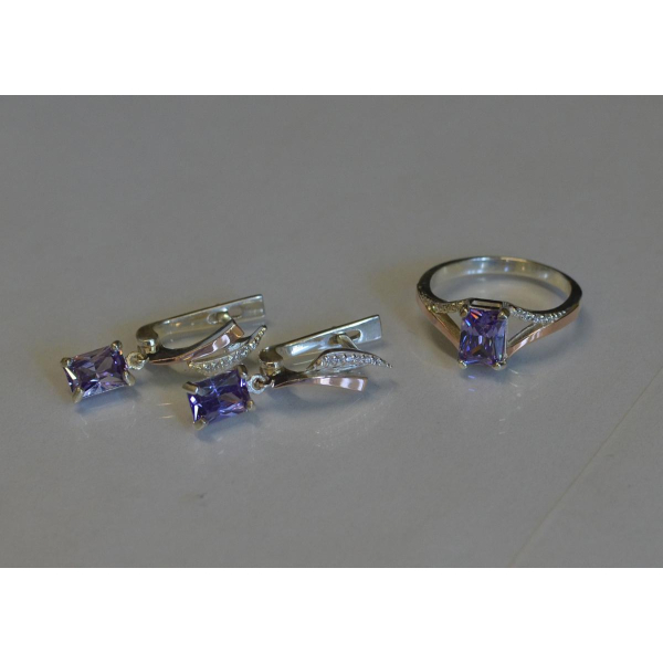 Серебряный комплект с золотыми пластинами (100)