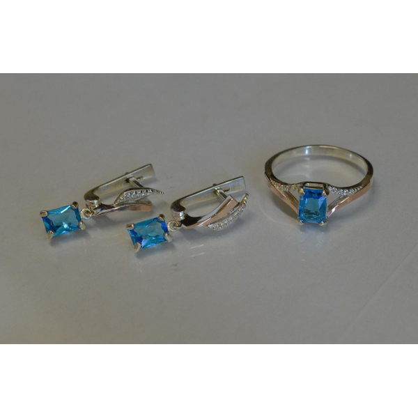 Серебряный комплект с золотыми пластинами (100)