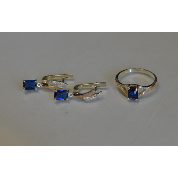 Серебряный комплект с золотыми пластинами (100)