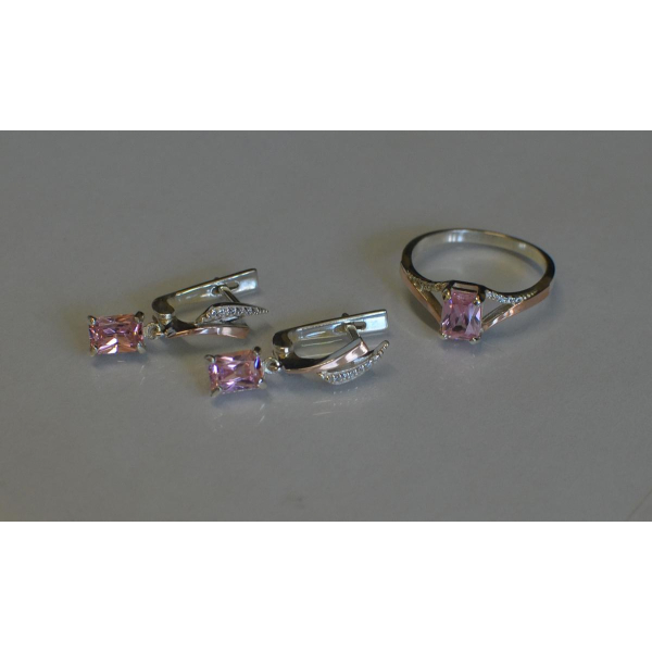 Серебряный комплект с золотыми пластинами (100)