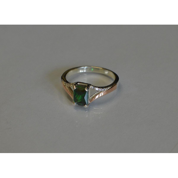 Серебряное кольцо с золотыми пластинами (100к)