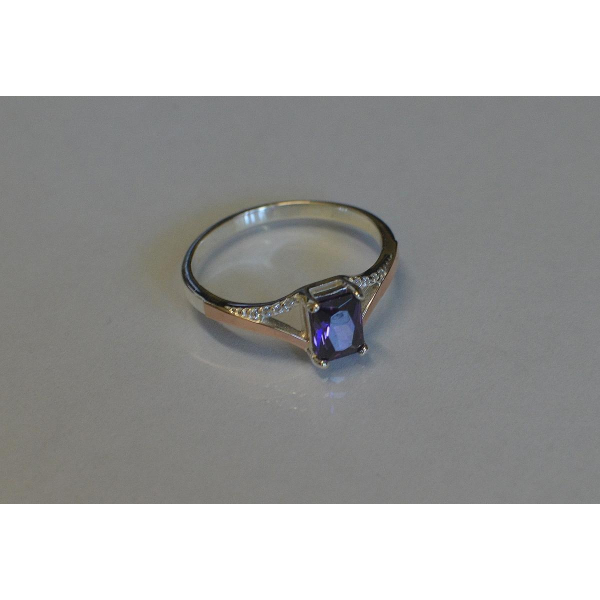 Серебряное кольцо с золотыми пластинами (100к)